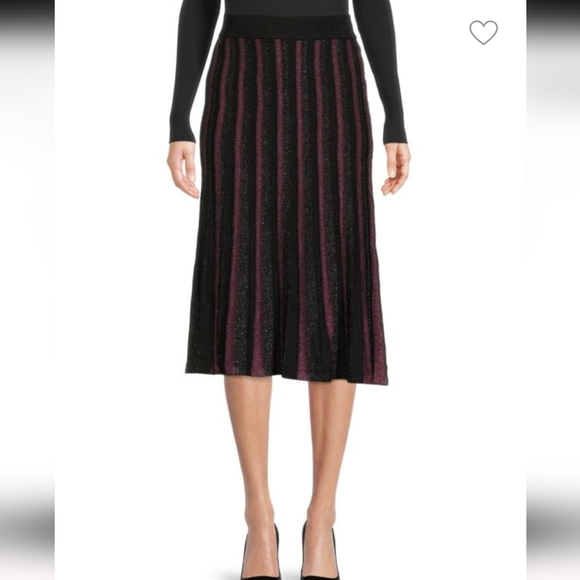 NWT 2 NANETTE LAPORE PLEATED MIDI SKIRT & MATCHING  PLEATED BOW SHIRT SZ L - Picture 2 of 12